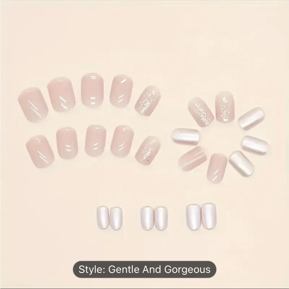 Pinkish Clear Press On Nails 24pcs - Picture 3 of 7